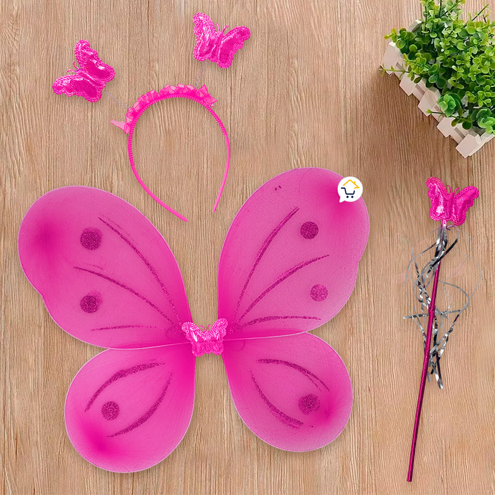 Vista 5 de Disfraz Mariposa Hada Halloween OD500 - color: rojo